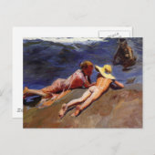Op de zand, Valencia Beach - Joaquín Sorolla Briefkaart (Voorkant / Achterkant)