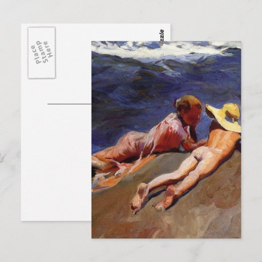 Op de zand, Valencia Beach - Joaquín Sorolla Briefkaart (Voorkant / Achterkant)