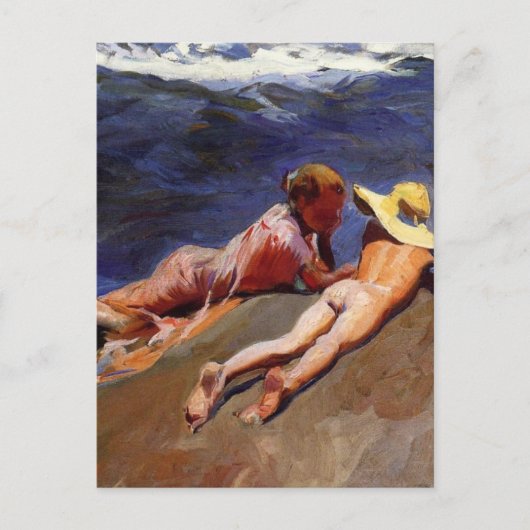 Op de zand, Valencia Beach - Joaquín Sorolla Briefkaart (Voorkant)
