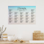 Op de Zee Beach Wedding Reception Seating Chart Poster (Keuken)