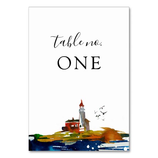 Op de Zee Wedding Table Kaart (Achterkant)