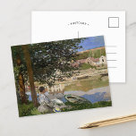 Op de Zijnbank | Claude Monet Briefkaart<br><div class="desc">Op de Bank of the Seine is Bennecourt (1868) of River Scene in Bennecourt een olie op het canvas van de Franse impressionistische schilder Claude Monet. Het kunstwerk beschrijft de toekomstige vrouw van Monet Camille Doncieux die terugkijkt van een eiland in de Seine naar het dorp Gloton aan de rand...</div>