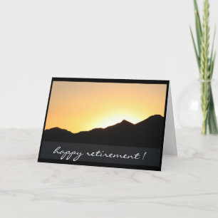 op de zonsondergang met pensioen kaart