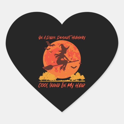 op de zwarte woestijnsnelweg 1 hart sticker (Voorkant)