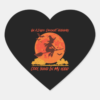 op de zwarte woestijnsnelweg 1 hart sticker