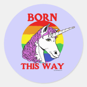 Op deze manier geboren ronde sticker
