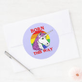 Op deze manier geboren ronde sticker (Envelop)