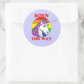 Op deze manier geboren ronde sticker (Tas)