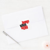 Op deze manier geboren vierkante sticker (Envelop)