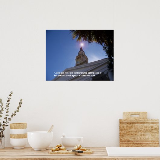 Op deze steen zal ik mijn kerkPoster bouwen Poster (Keuken)