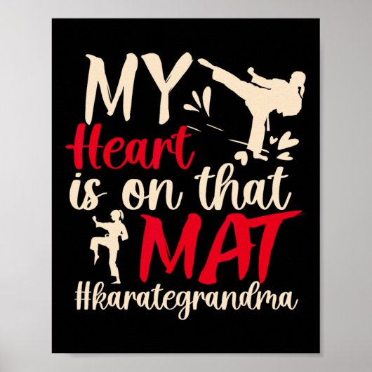 Op die mat Karate Oma Karate Grootmoeder 3 Poster (Voorkant)