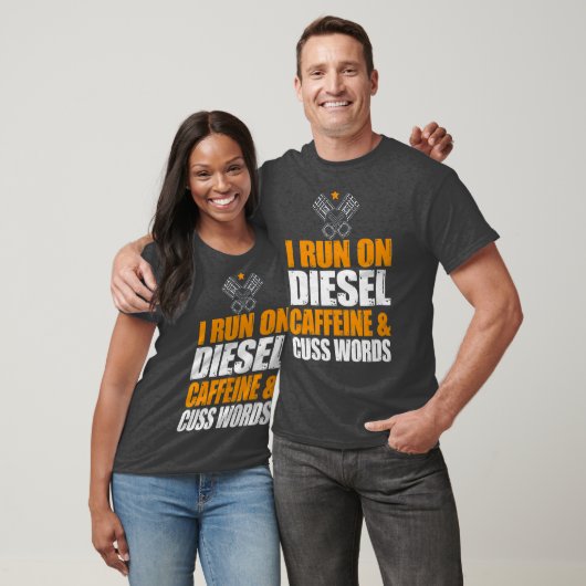 Op Diesel Caffeine Cuss Words urbo Diesel draaien T-shirt (Unisex)