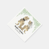 Op dinosaurus-thema getrouwde douane servet (Hoek)