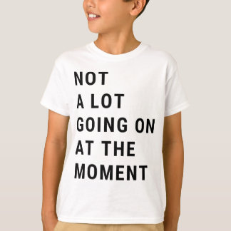 Op dit moment is er niet veel aan de hand t-shirt