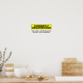 Op dit moment Onbewaakt Grappige Poster (Keuken)