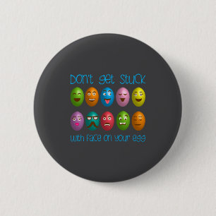 Op Don Stuck Gezicht Ei Ronde Button 5,7 Cm