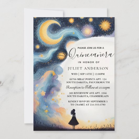 Op Donkere Fun Ster Prom Sterrennacht Hemel Quince Kaart (Voorkant)