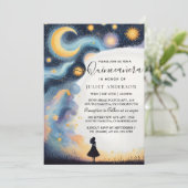 Op Donkere Fun Ster Prom Sterrennacht Hemel Quince Kaart (Staand voorkant)