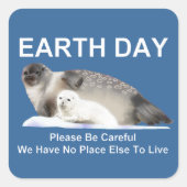 Op dunne ijs vierkante sticker (Voorkant)