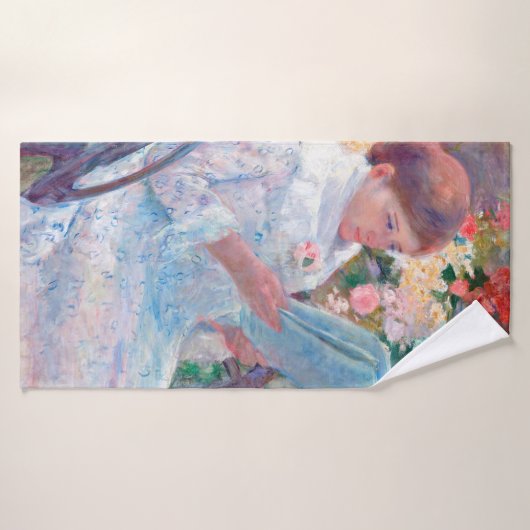 Op een balkon, Mary Cassatt Badhanddoek (Badhanddoek)