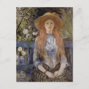 Op een bankje door Berthe Morisot ansichtkaart Briefkaart