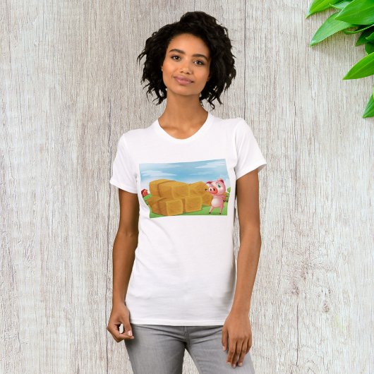 Op een Boerderij hay bales T-shirt