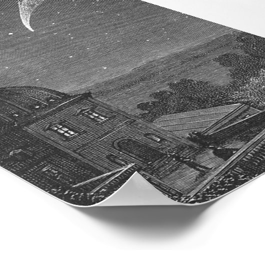 Op een Comet van Jules Verne Poster (Hoek)