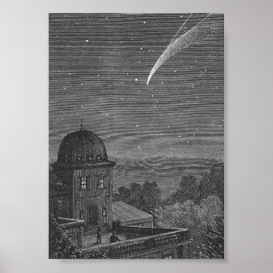 Op een Comet van Jules Verne Poster