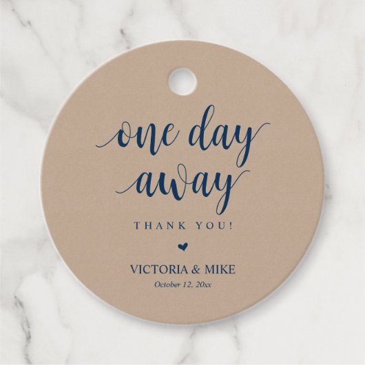 Op een dag, huwelijksrepetitie Dank je cadeautjes. Bedankjes Labels (Voorkant)