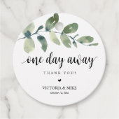 Op een dag, huwelijksrepetitie Dank je cadeautjes. Bedankjes Labels (Voorkant)