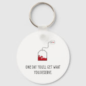 Op een dag krijg je wat je verdient. sleutelhanger (Voorkant)