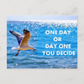 Op een dag of een dag beslis je briefkaart (Voorkant)