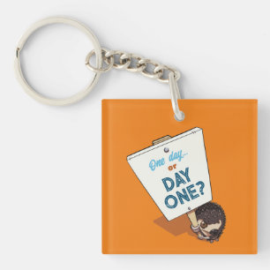 Op een dag of op een dag? Motivatie egel-Cartoon Sleutelhanger