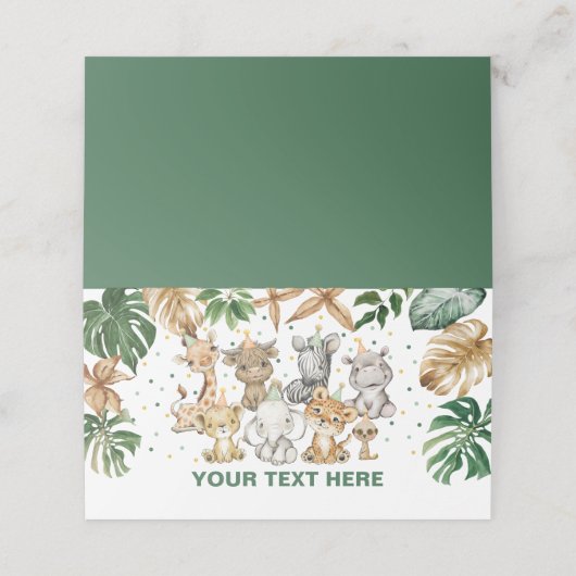 Op één dag wilde Oerwoud Safari-dieren Plaatskaartje (Buitenkant ongevouwen)