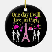 OP EEN DAG ZAL IK IN PARIJS WONEN KERAMISCH ORNAMENT (Achterkant)