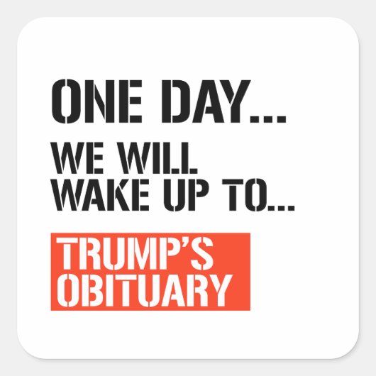 Op een dag zullen we wakker worden vierkante sticker (Voorkant)