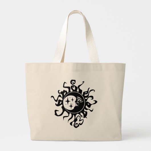 Op een donkere maan 's nachts grote tote bag (Achterkant)