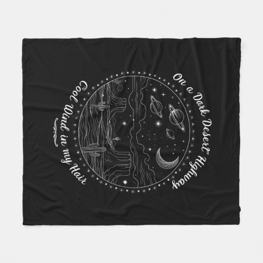 Op een donkere woestijn snelweg reizen berg campin fleece deken (Voorkant (Horizontaal))