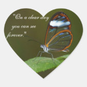 "Op een duidelijke dag": blikvlinderontwerp Hart Sticker (Voorkant)