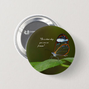 "Op een duidelijke dag": blikvlinderontwerp Ronde Button 5,7 Cm