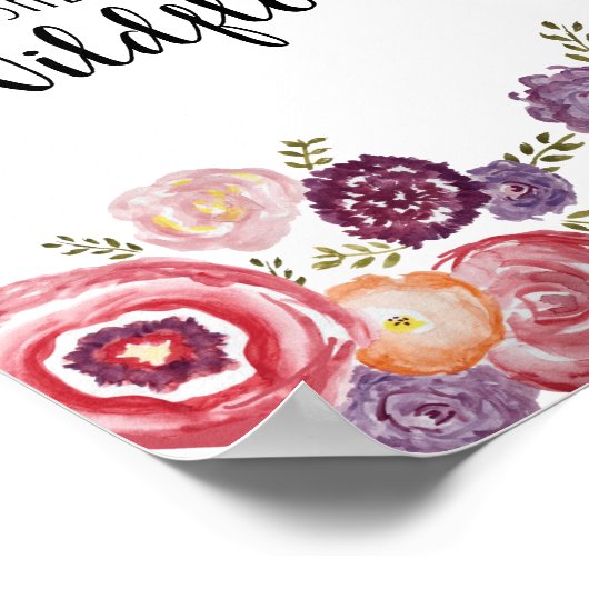 Op een gebied van Rozen is ze een Wildflower Pillo Poster (Hoek)