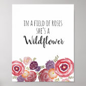 Op een gebied van Rozen is ze een Wildflower Pillo Poster (Voorkant)