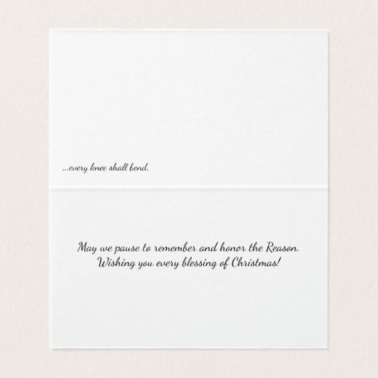 Op een gebogen knie kaart (Binnenkant ongevouwen)