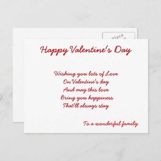 Op een geweldige valentijn kaart (Voorkant / Achterkant)