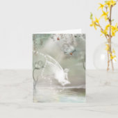 Op een Grijze Lege Kaart van de Ochtend (Gele Bloem)