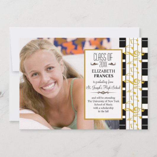 Op een Happy Note Photo Afstuderen Announge Aankondiging (Voorkant)