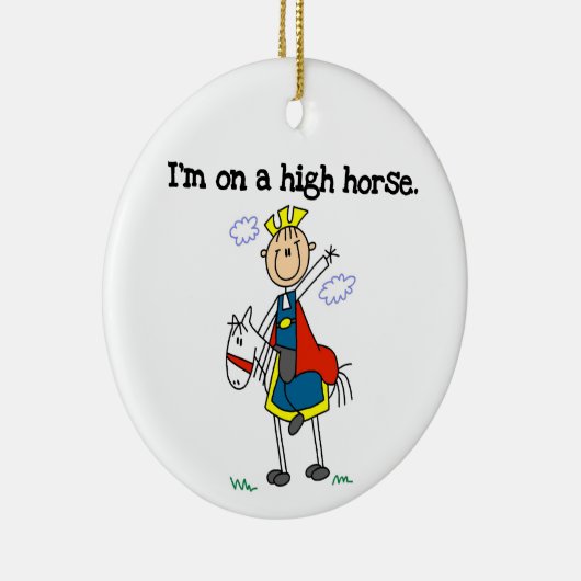 Op een hoog paard keramisch ornament (Rechts)