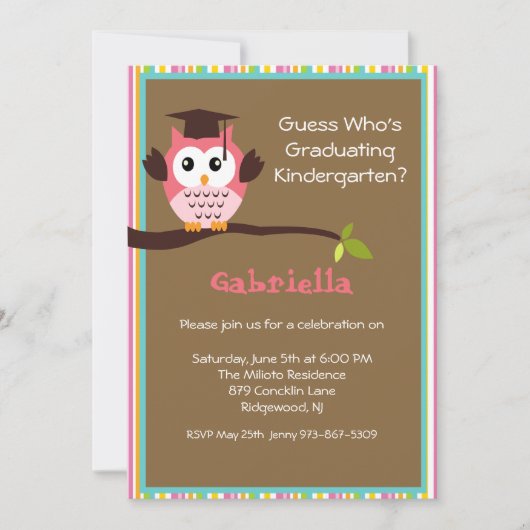 Op een Kinder uitnodiging voor het Afstuderen aan  (Voorkant)