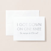 Op één knie - Grappig Groomsman Bro voorstel Folie Kaarten (Voorkant met envelop)