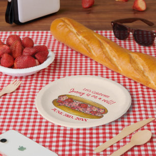 Op een kreeftenbroodje gefeliciteerd Maine Sandwic Papieren Bordje